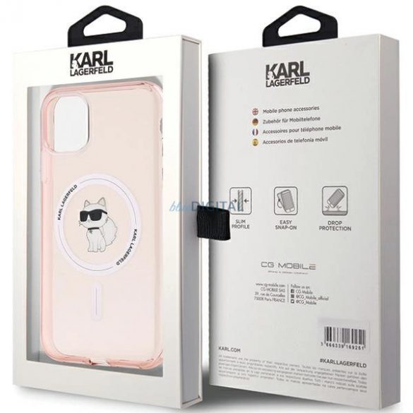 Husa Karl Lagerfeld IML Choupette MagSafe pentru iPhone 11 / Xr - roz