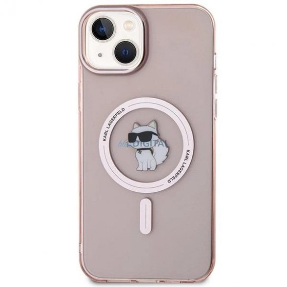 Husa Karl Lagerfeld IML Choupette MagSafe pentru iPhone 15 Plus - roz