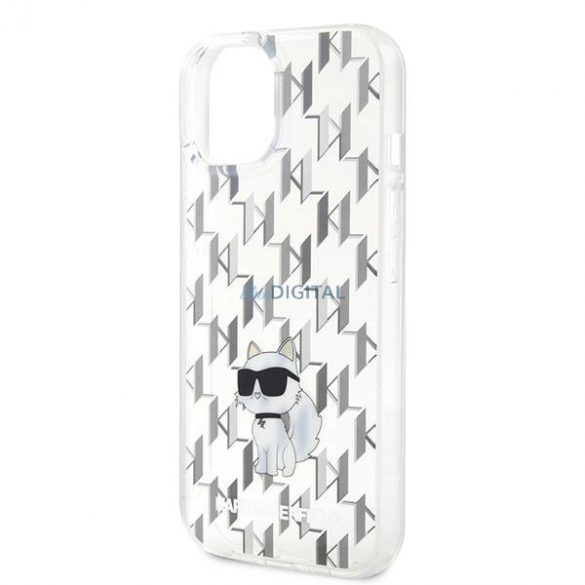 Husa Karl Lagerfeld Monogram Choupette pentru iPhone 15 - transparenta