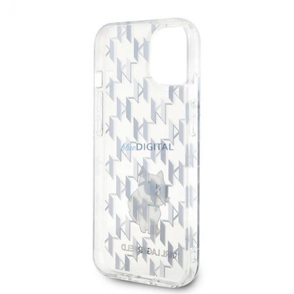 Husa Karl Lagerfeld Monogram Choupette pentru iPhone 15 - transparenta