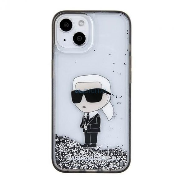 Karl Lagerfeld KLHCP15SLKKNSK iPhone 15 6.1"Husătare transparentă Liquid Glitter Ikonik