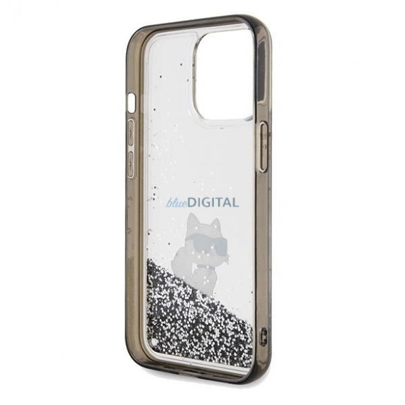 Husa Karl Lagerfeld Liquid Glitter Choupette pentru iPhone 13 Pro / 13 - transparenta