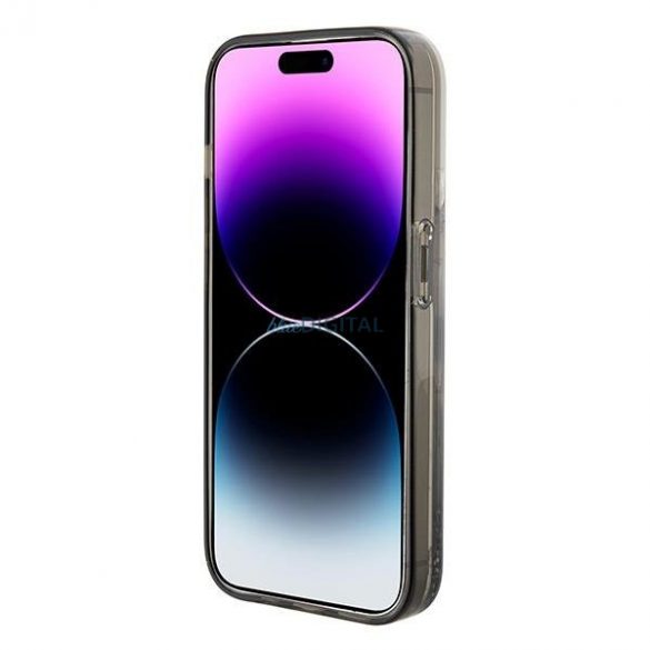 Karl Lagerfeld KLHCP15SLKCNSK Husă rigidă transparentă pentru iPhone 15 de 6,1 inchi Liquid Glitter Choupette