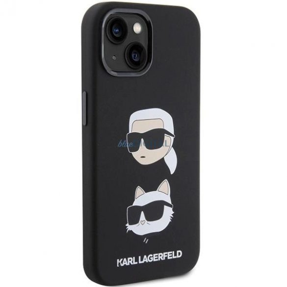 Husa Karl Lagerfeld din silicon Karl&Chouppete Head pentru iPhone 15 Plus / 14 Plus - neagra