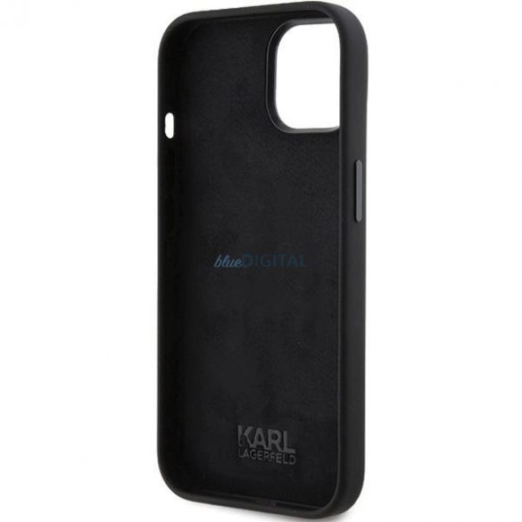 Husa Karl Lagerfeld din silicon Karl&Chouppete Head pentru iPhone 15 Plus / 14 Plus - neagra