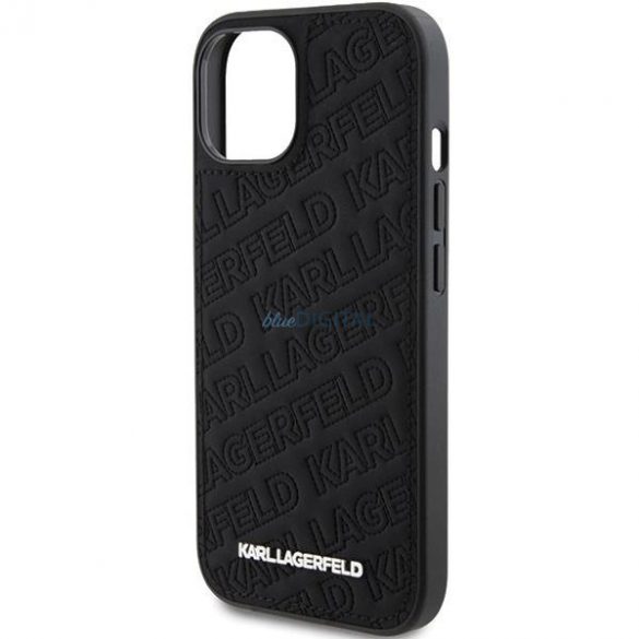 Husa Karl Lagerfeld Quilted K Pattern pentru iPhone 15 Plus / 14 Plus - neagra