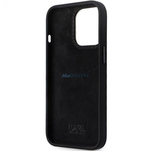 Husa Karl Lagerfeld KLHCP13LSMHKNPK pentru iPhone 13 Pro / 13 - negru Silicon Ikonik Metal Pin