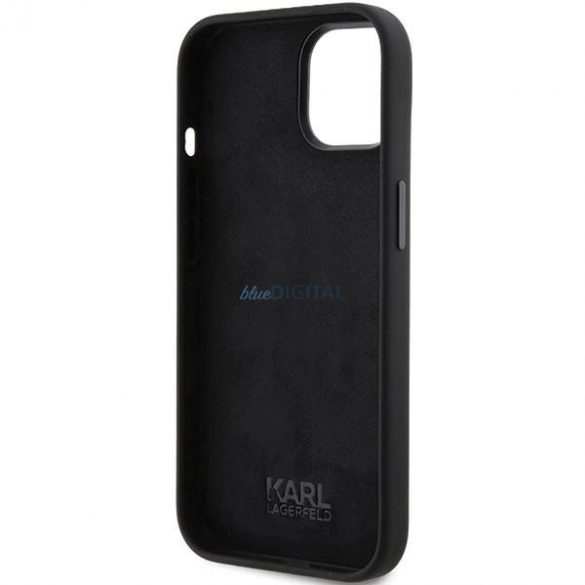 Husa Karl Lagerfeld Silicon Ikonik Metal Pin pentru iPhone 15 Plus / 14 Plus - neagra