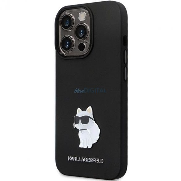 Husa Karl Lagerfeld KLHCP13LSMHCNPK pentru iPhone 13 Pro / 13 - negru silicon C Metal Pin