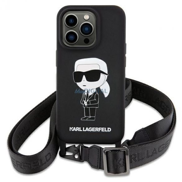 Karl Lagerfeld KLHCP15SSCBSKNK iPhone 15 6.1" hardcase negru/negru Crossbody silicon Ikonik