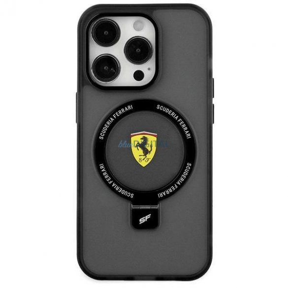 Husa Ferrari Ring Stand 2023 Collection MagSafe pentru iPhone 15 Plus / 14 Plus - Negru