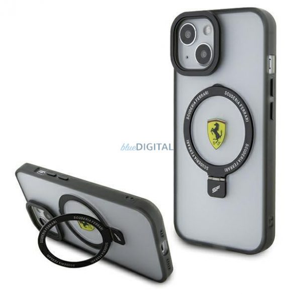 Ferrari FEHMP15SUSCAH iPhone 15 6.1" husă rigidă transparentă Ring Stand 2023 Colecția MagSafe