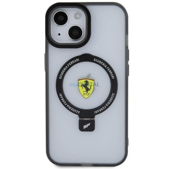 Ferrari FEHMP15SUSCAH iPhone 15 6.1" husă rigidă transparentă Ring Stand 2023 Colecția MagSafe