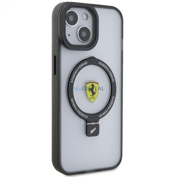 Ferrari FEHMP15SUSCAH iPhone 15 6.1" husă rigidă transparentă Ring Stand 2023 Colecția MagSafe