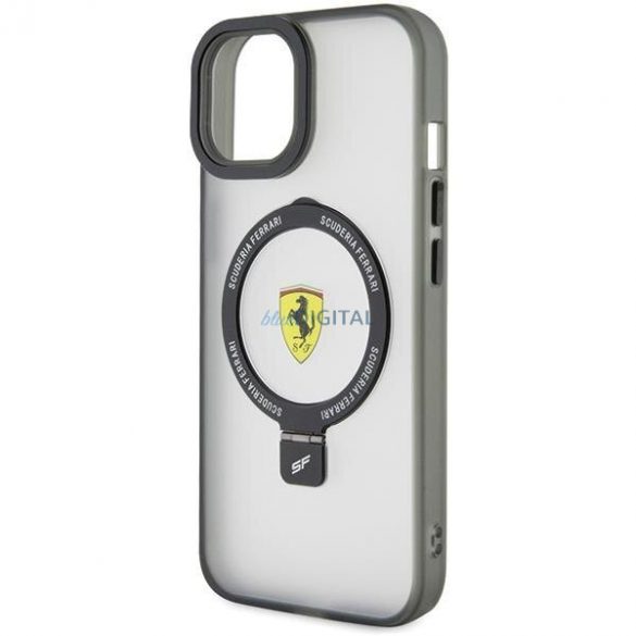 Ferrari FEHMP15SUSCAH iPhone 15 6.1" husă rigidă transparentă Ring Stand 2023 Colecția MagSafe