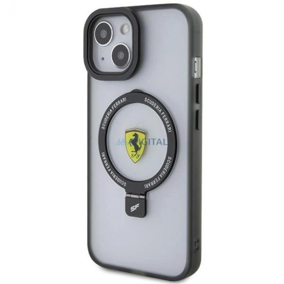 Husa Ferrari Ring Stand 2023 Collection MagSafe pentru iPhone 15 Plus / 14 Plus - Transparenta