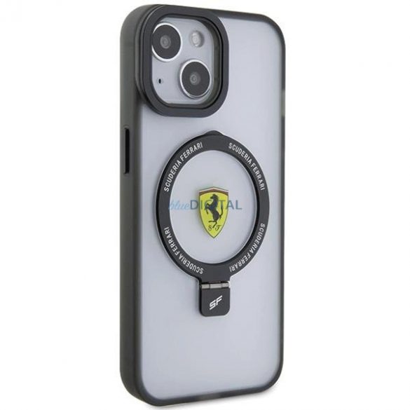 Husa Ferrari Ring Stand 2023 Collection MagSafe pentru iPhone 15 Plus / 14 Plus - Transparenta