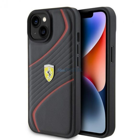 Carcasă rigidă Ferrari FEHCP15SPTWK iPhone 15 6.1" negru/negru Twist Metal Logo