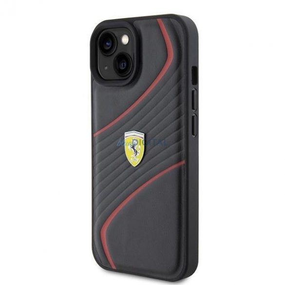 Carcasă rigidă Ferrari FEHCP15SPTWK iPhone 15 6.1" negru/negru Twist Metal Logo