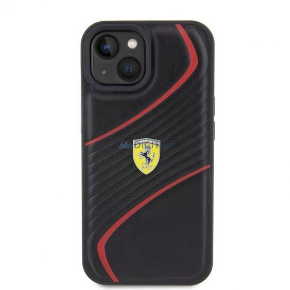 Carcasă rigidă Ferrari FEHCP15SPTWK iPhone 15 6.1" negru/negru Twist Metal Logo