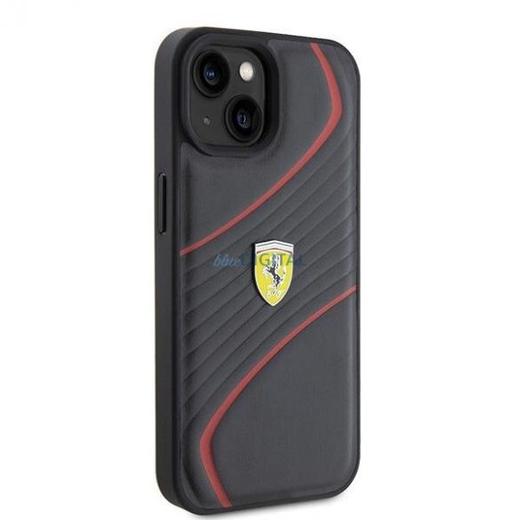 Carcasă rigidă Ferrari FEHCP15SPTWK iPhone 15 6.1" negru/negru Twist Metal Logo