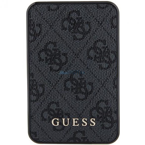 Guess Powerbank 15W GUPB5LP4GEGK 5000mAh negru/negru 4G Piele Metal Logo