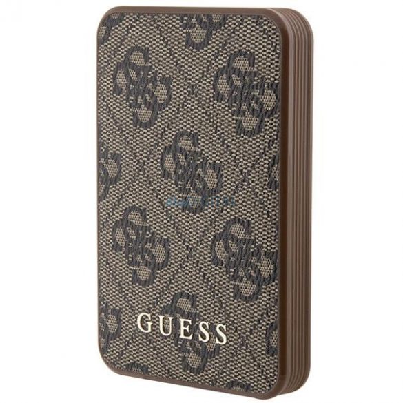 Guess Powerbank 15W GUPB5LP4GEGW 5000mAh maro/maro 4G piele Metal Logo