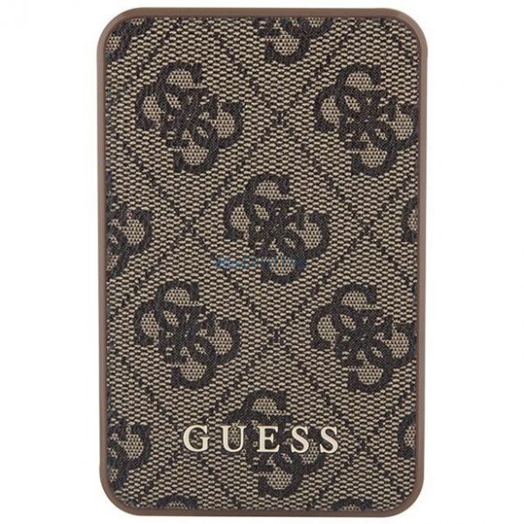 Guess Powerbank 15W GUPB5LP4GEGW 5000mAh maro/maro 4G piele Metal Logo