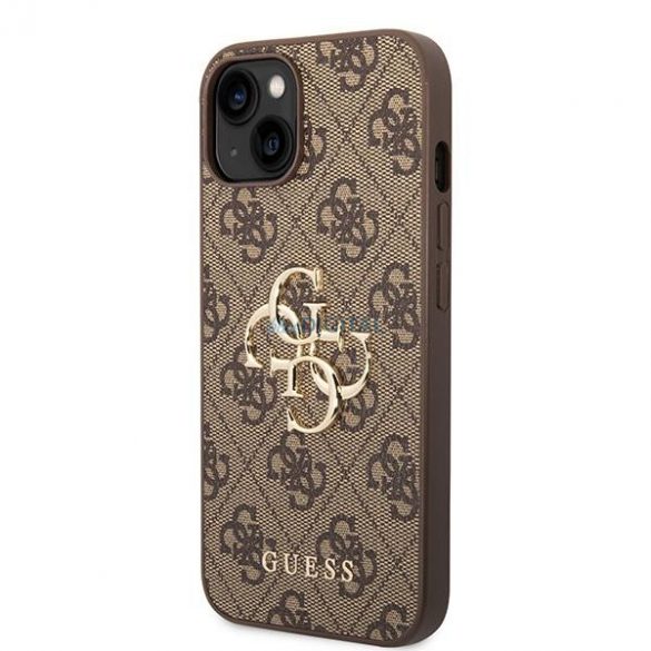 Guess GUHCP15S4GMGBR iPhone 15 6.1" maro/maro husă rigidă 4G Big Metal Logo