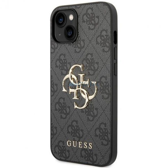 Etui Guess 4G Big Metal Logo pe iPhone 15 - szare