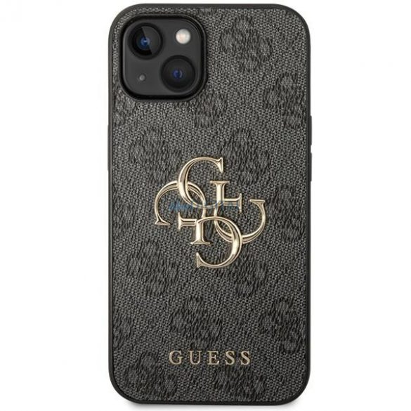 Etui Guess 4G Big Metal Logo pe iPhone 15 - szare