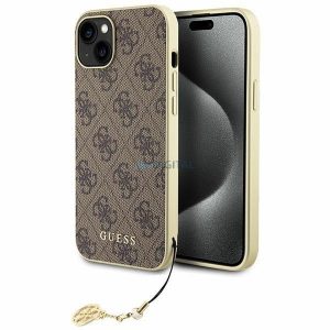 Guess GUHCP15SGF4GBR iPhone 15 6.1" maro/maro husă rigidă 4G Charms Collection