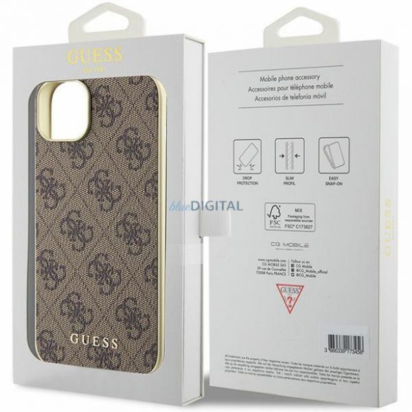 Guess GUHCP15SGF4GBR iPhone 15 6.1" maro/maro husă rigidă 4G Charms Collection