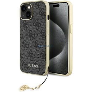 Guess GUHCP15SGF4GGR iPhone 15 6.1" szary/gri carcasă rigidă 4G Charms Collection