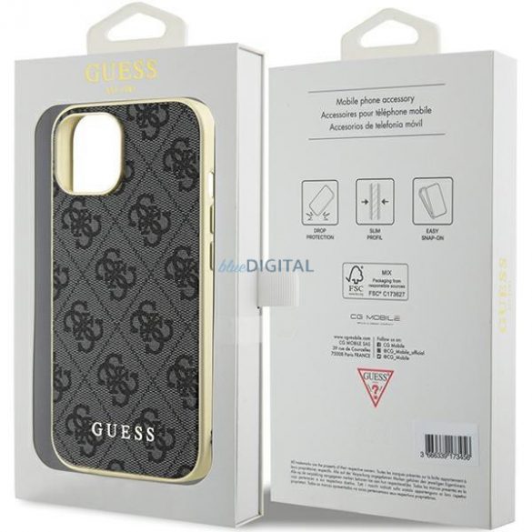 Guess GUHCP15SGF4GGR iPhone 15 6.1" szary/gri carcasă rigidă 4G Charms Collection