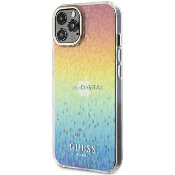 Husă Guess IML Faceted Mirror Disco Iridescent pentru iPhone 12/12 Pro - multicolor