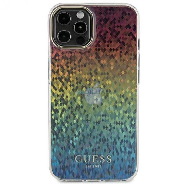 Husă Guess IML Faceted Mirror Disco Iridescent pentru iPhone 12/12 Pro - multicolor