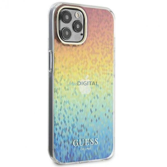 Husă Guess IML Faceted Mirror Disco Iridescent pentru iPhone 12/12 Pro - multicolor