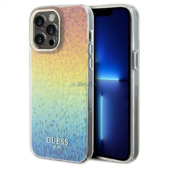 Husă Guess IML Faceted Mirror Disco Iridescent pentru iPhone 13 Pro / 13 - multicolor