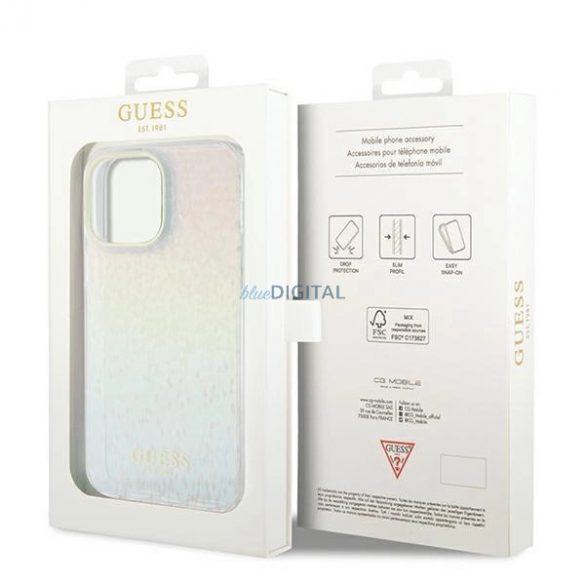 Husă Guess IML Faceted Mirror Disco Iridescent pentru iPhone 13 Pro / 13 - multicolor