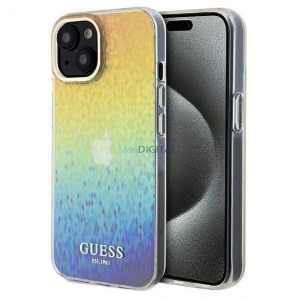 Husă Guess IML Faceted Mirror Disco Iridescent pentru iPhone 14 / 15 / 13 - multicolor