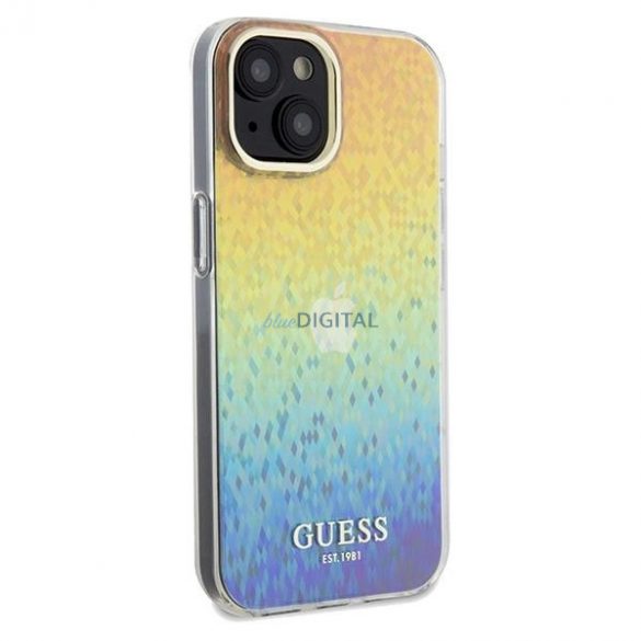 Husă Guess IML Faceted Mirror Disco Iridescent pentru iPhone 14 / 15 / 13 - multicolor