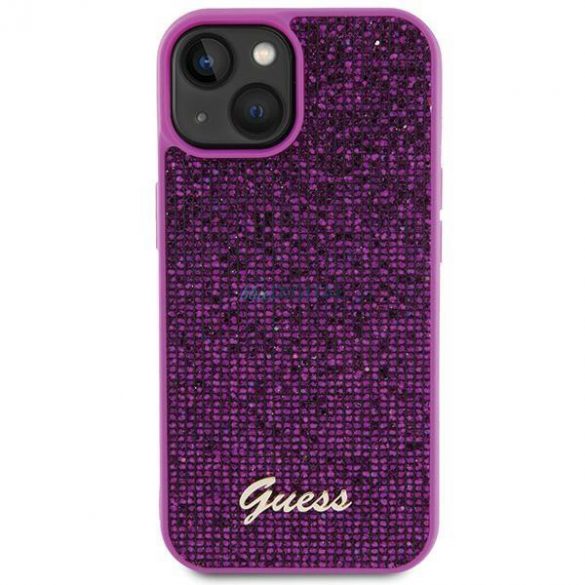 Etui Guess Disco Metal Script pe iPhone 15 - rożowe