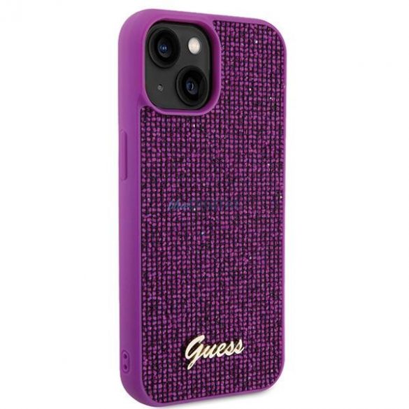 Etui Guess Disco Metal Script pe iPhone 15 - rożowe