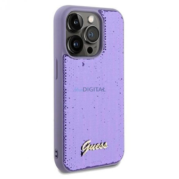 Husa Guess Sequin Script Metal pentru iPhone 13 Pro / 13 - violet