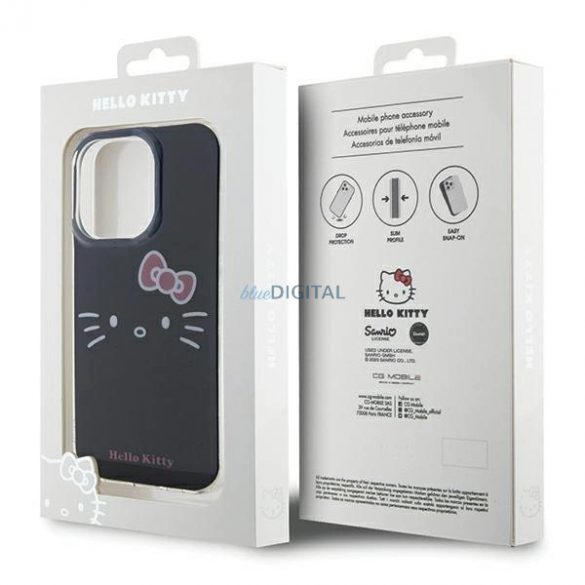 Husa Hello Kitty IML Kitty Face pentru iPhone 13 Pro / 13 - neagra