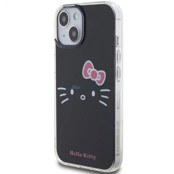 Husa Hello Kitty IML Kitty Face pentru iPhone 15 - neagra