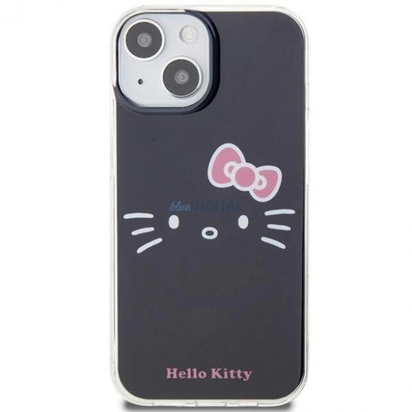 Husa Hello Kitty IML Kitty Face pentru iPhone 15 - neagra