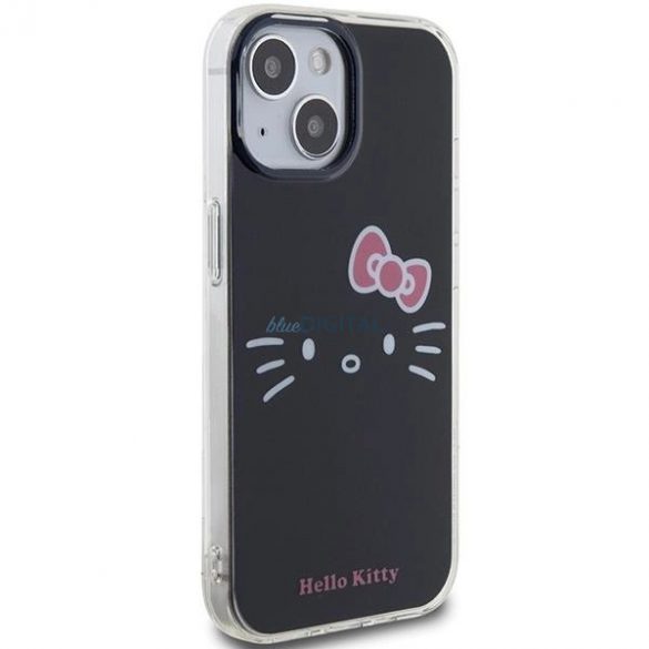 Husa Hello Kitty IML Kitty Face pentru iPhone 15 - neagra