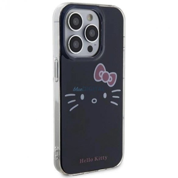 Husa Hello Kitty IML Kitty Face pentru iPhone 15 Pro - neagra